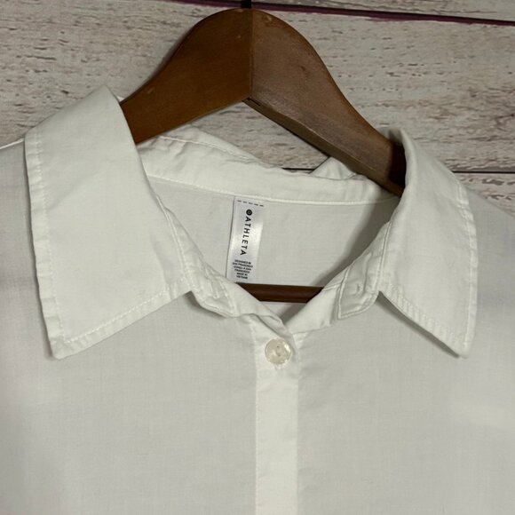 Athleta Organic Cotton Dreams Oversized Cropped Button Up Small - Picture 4 of 7